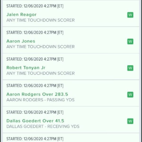 Big parlay package! This includes all access to 4-8 parlays for NFL Sunday.